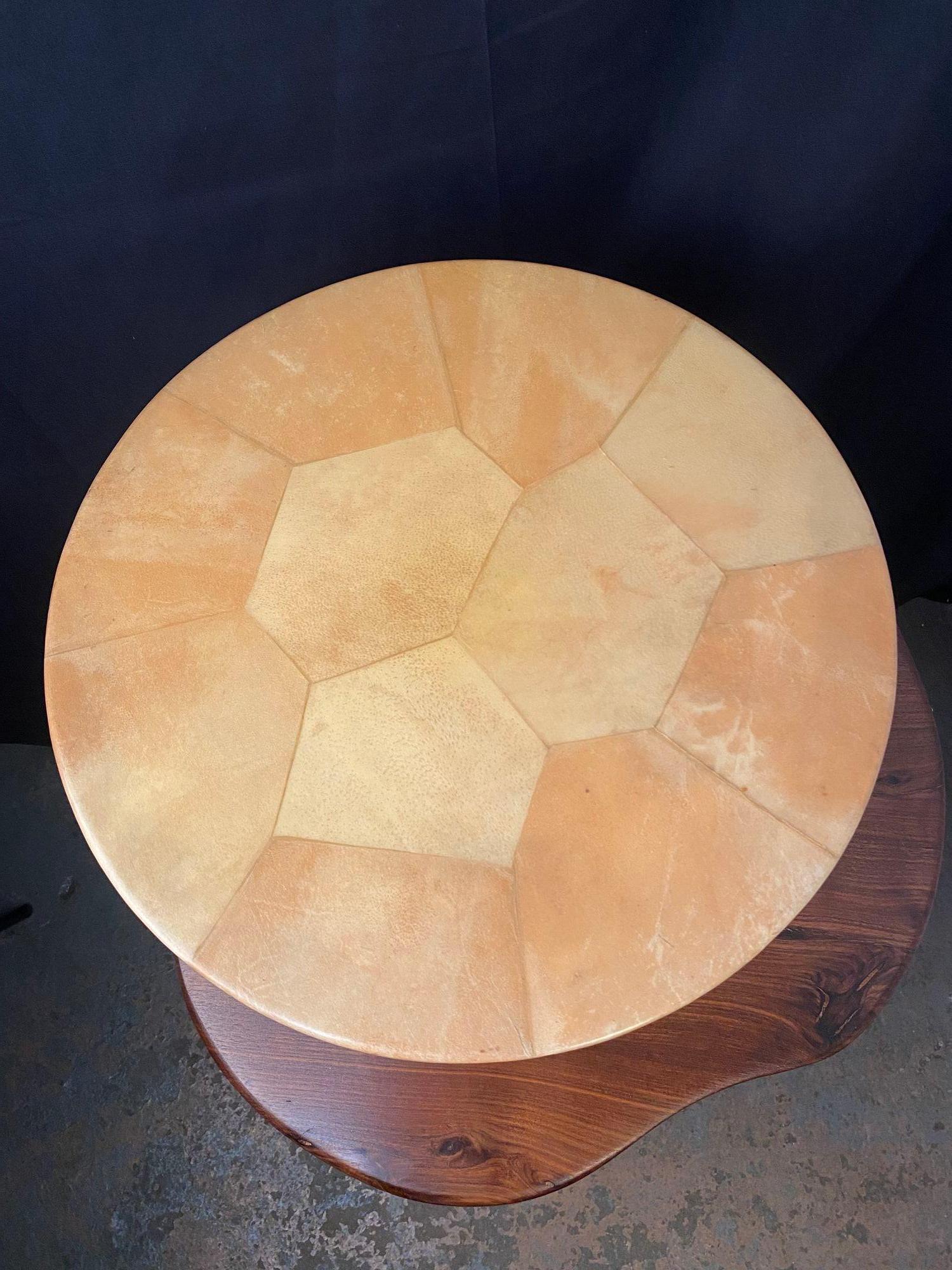 Pedestal de piel de cabra lacada Italia Años 50 en venta 3