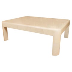 Lacquered goatskin rectangular coffee table 