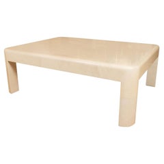 Retro Lacquered goatskin rectangular coffee table 