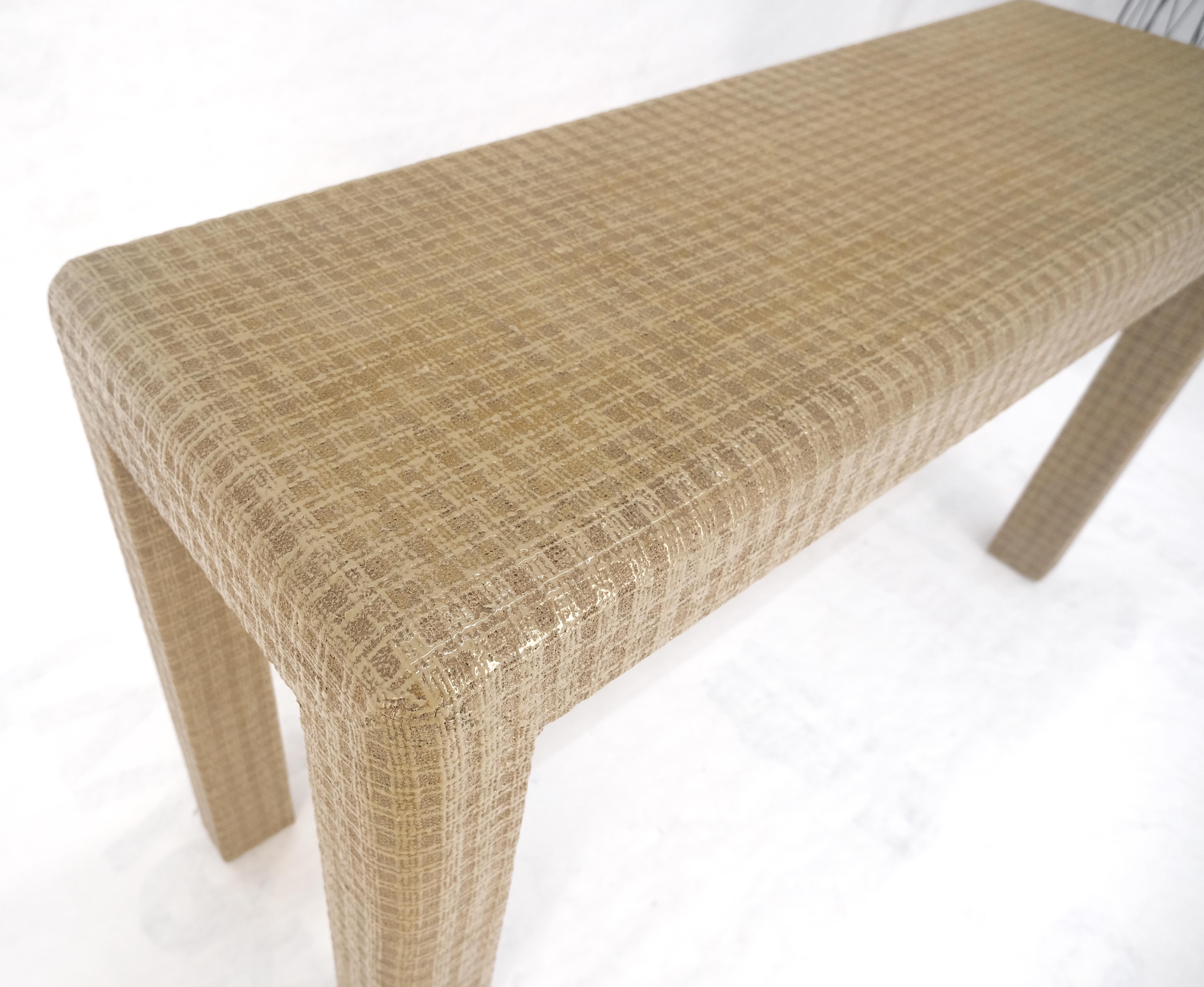 lacquered Grass Cloth Mid Century c1970s Console Sofa Table MINT For Sale 5