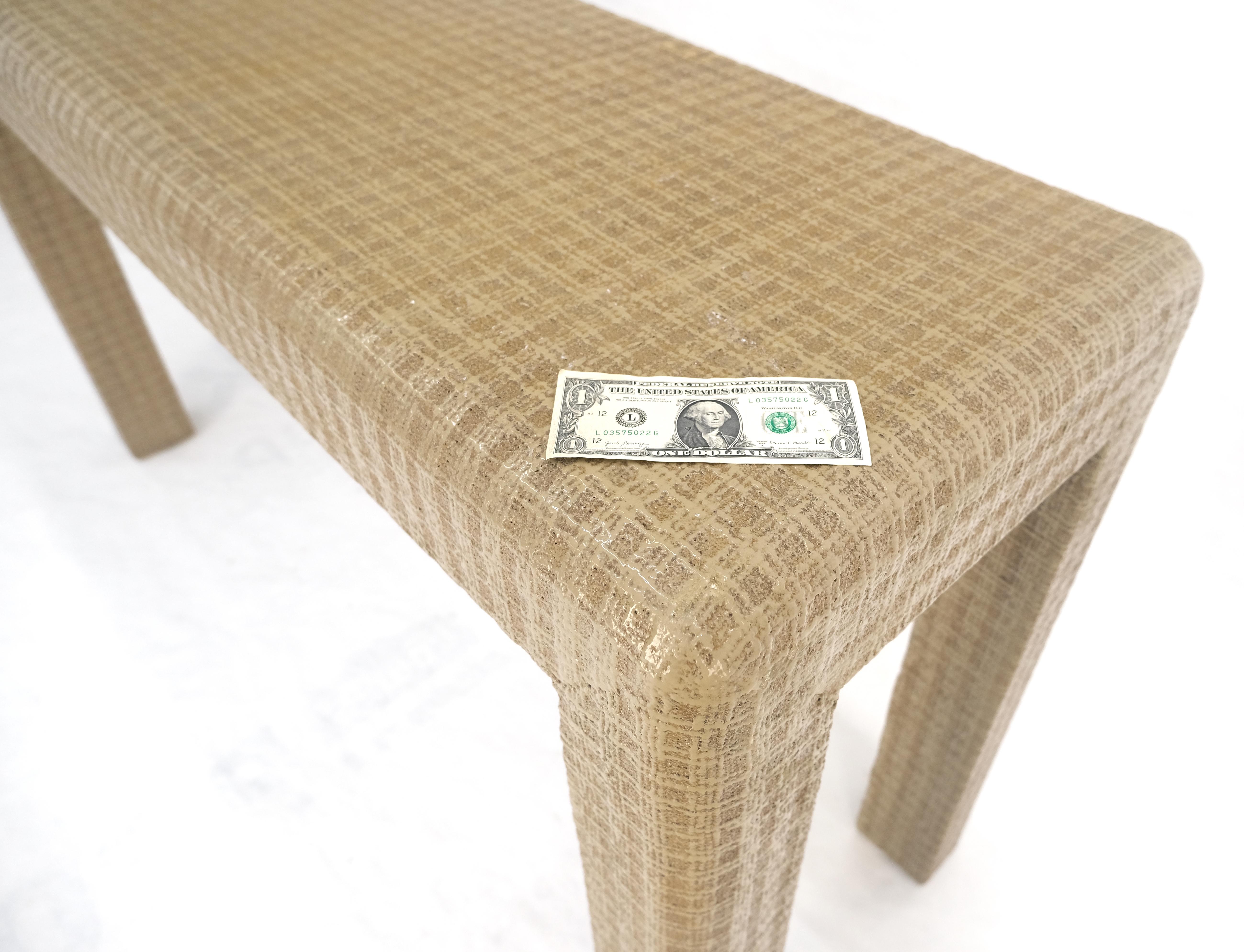 lacquered Grass Cloth Mid Century c1970s Console Sofa Table MINT For Sale 6