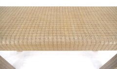 lacquered Grass Cloth Mid Century c1970s Console Sofa Table MINT