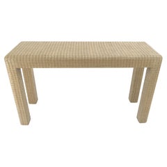 lackiert Grass Cloth Mid Century c1970s Konsole Sofa Tisch MINT