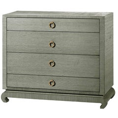 Lacquered Grasscloth Chest of Drawers