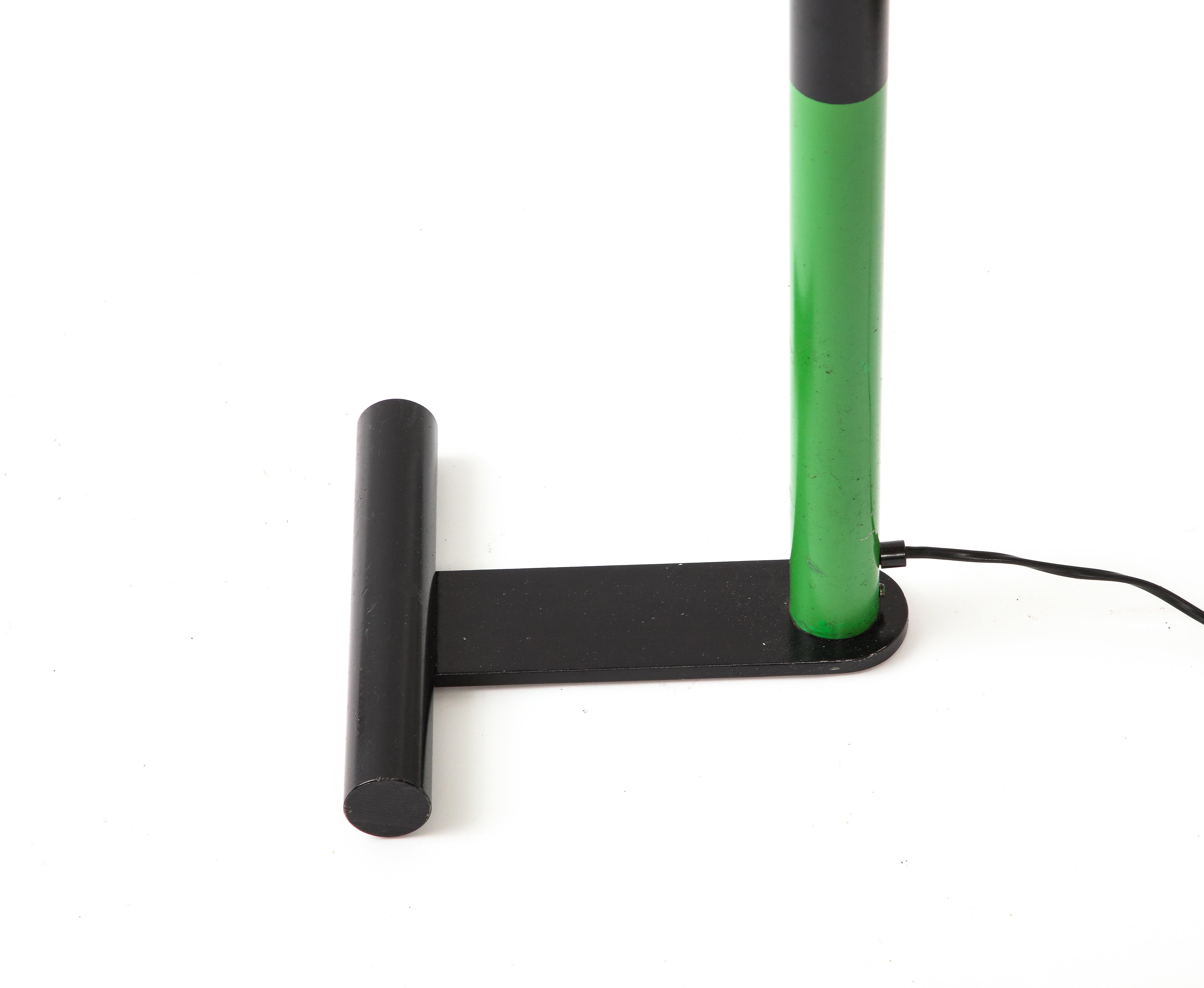 Lacquered Green Metal Floor Lamp, Italy, c. 1970 For Sale 5
