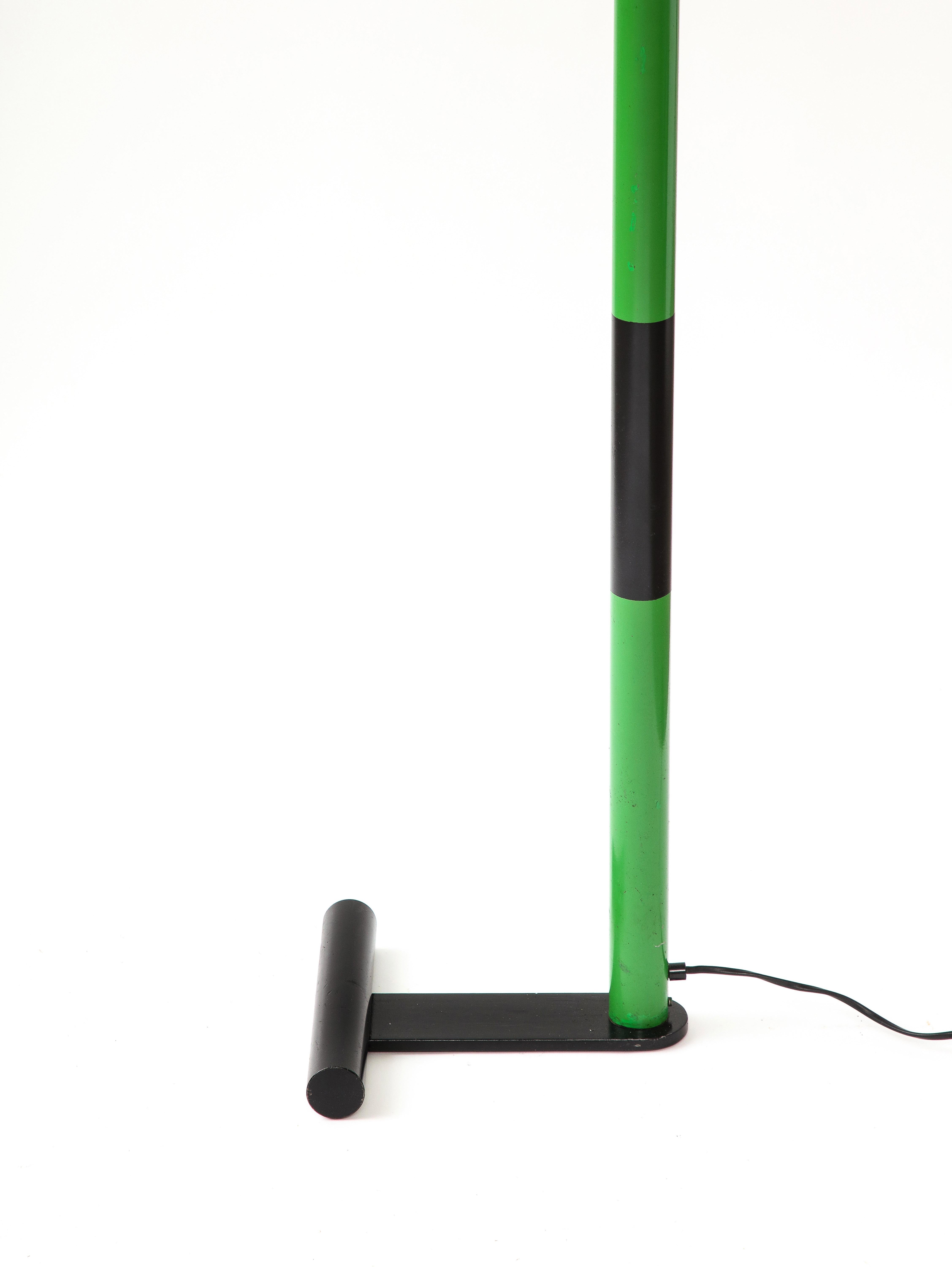 Lacquered Green Metal Floor Lamp, Italy, c. 1970 For Sale 6