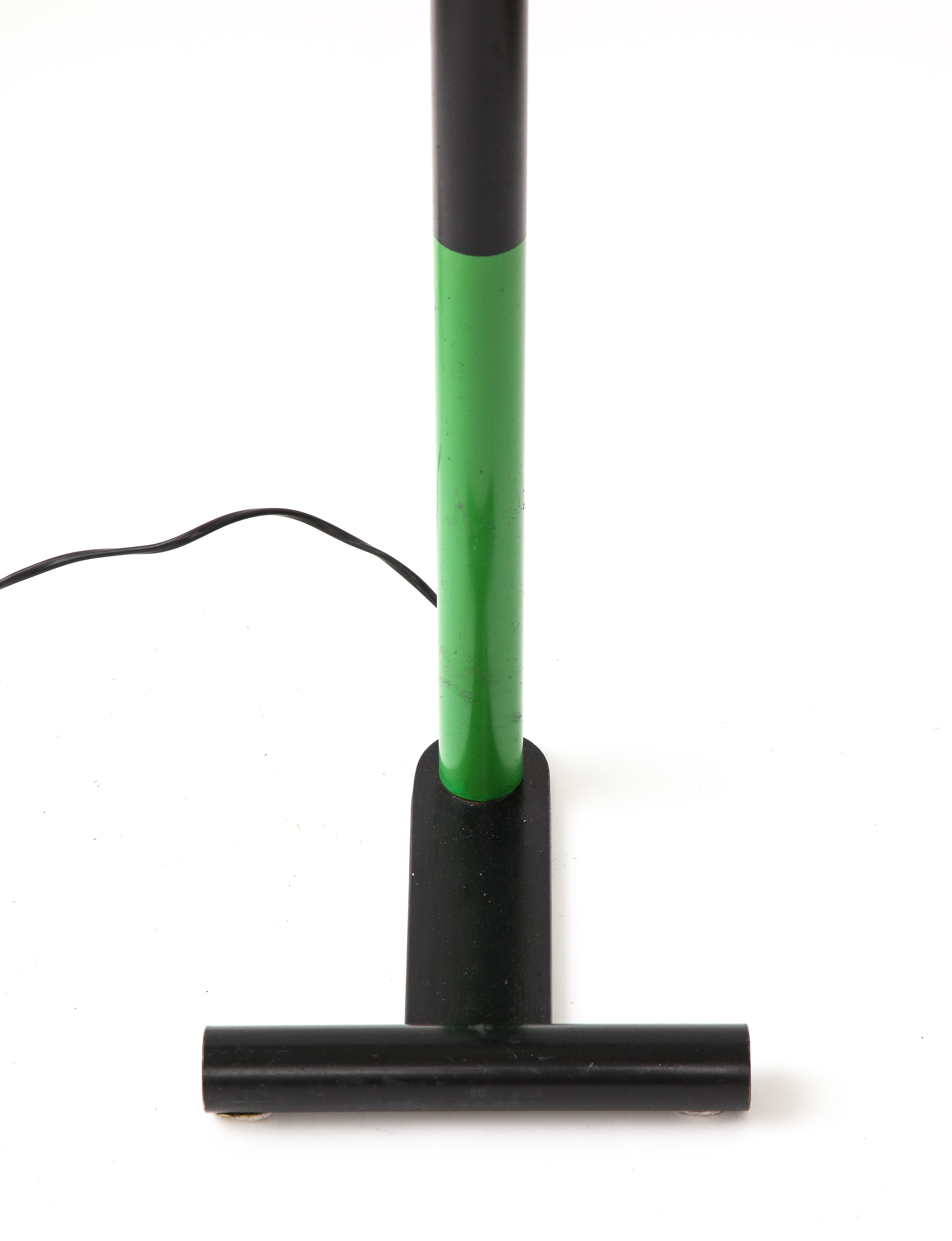 Lacquered Green Metal Floor Lamp, Italy, c. 1970 For Sale 8
