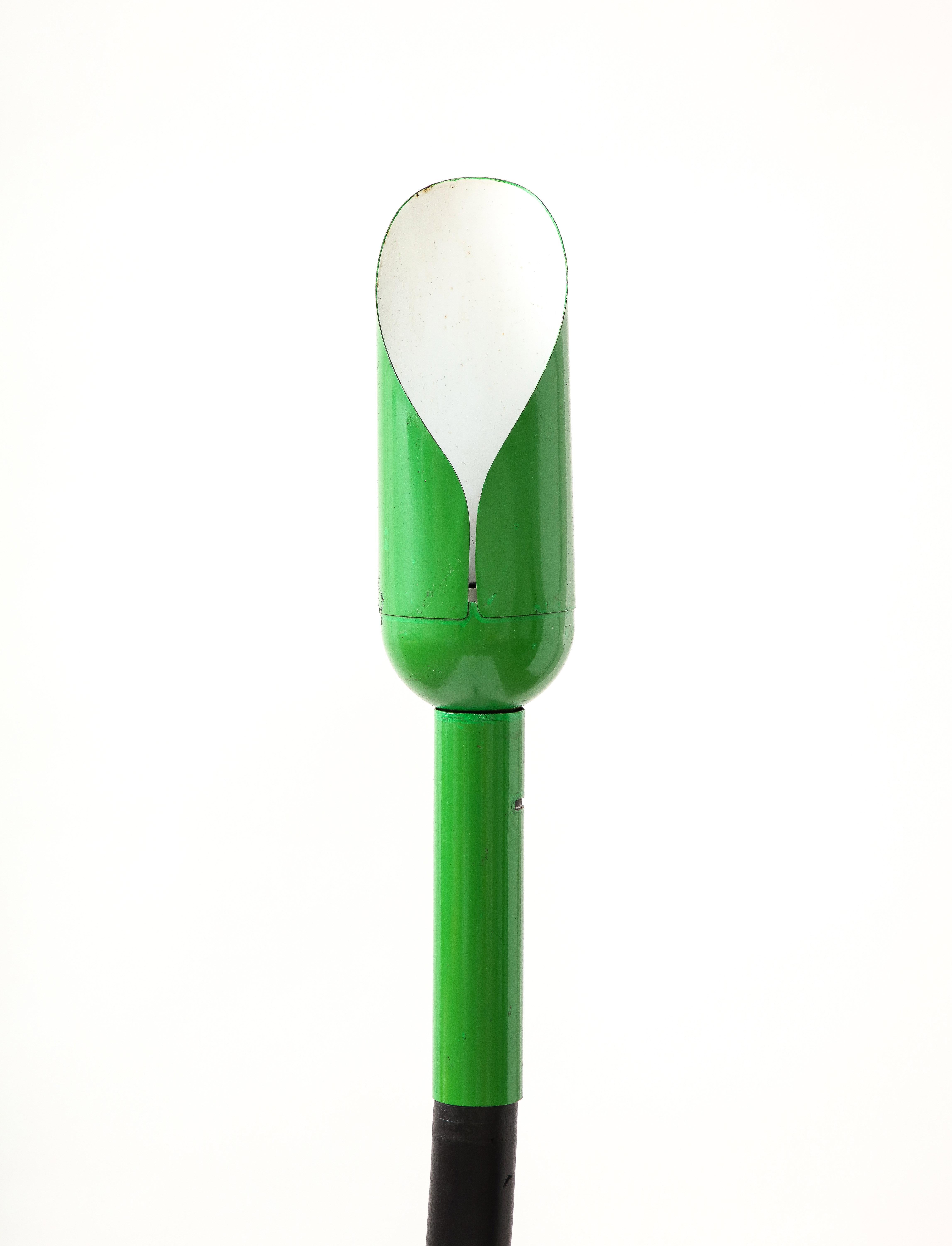 Lacquered Green Metal Floor Lamp, Italy, c. 1970 For Sale 2