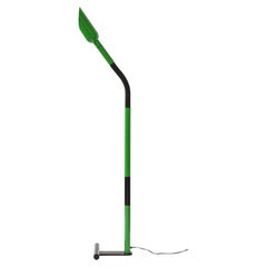 Vintage Lacquered Green Metal Floor Lamp, Italy, c. 1970