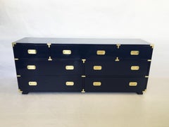Lacquered in Blue Vintage Campaign Dresser