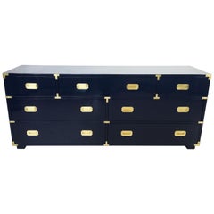 Lacquered in Blue Vintage Campaign Dresser