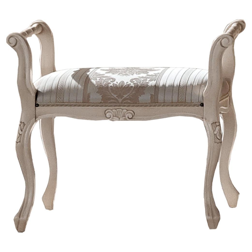 Lacquered Ivory Neoclassical-Inspired Bed Bench by Modenese Interiors For Sale