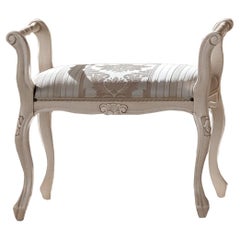 Lacquered Ivory Neoclassical-Inspired Bed Bench by Modenese Interiors