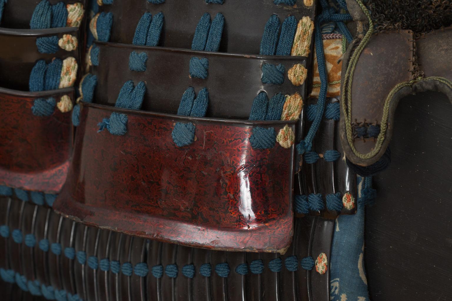 Embossed Lacquered Leather Japanese Samurai Armor, 19th Century For Sale