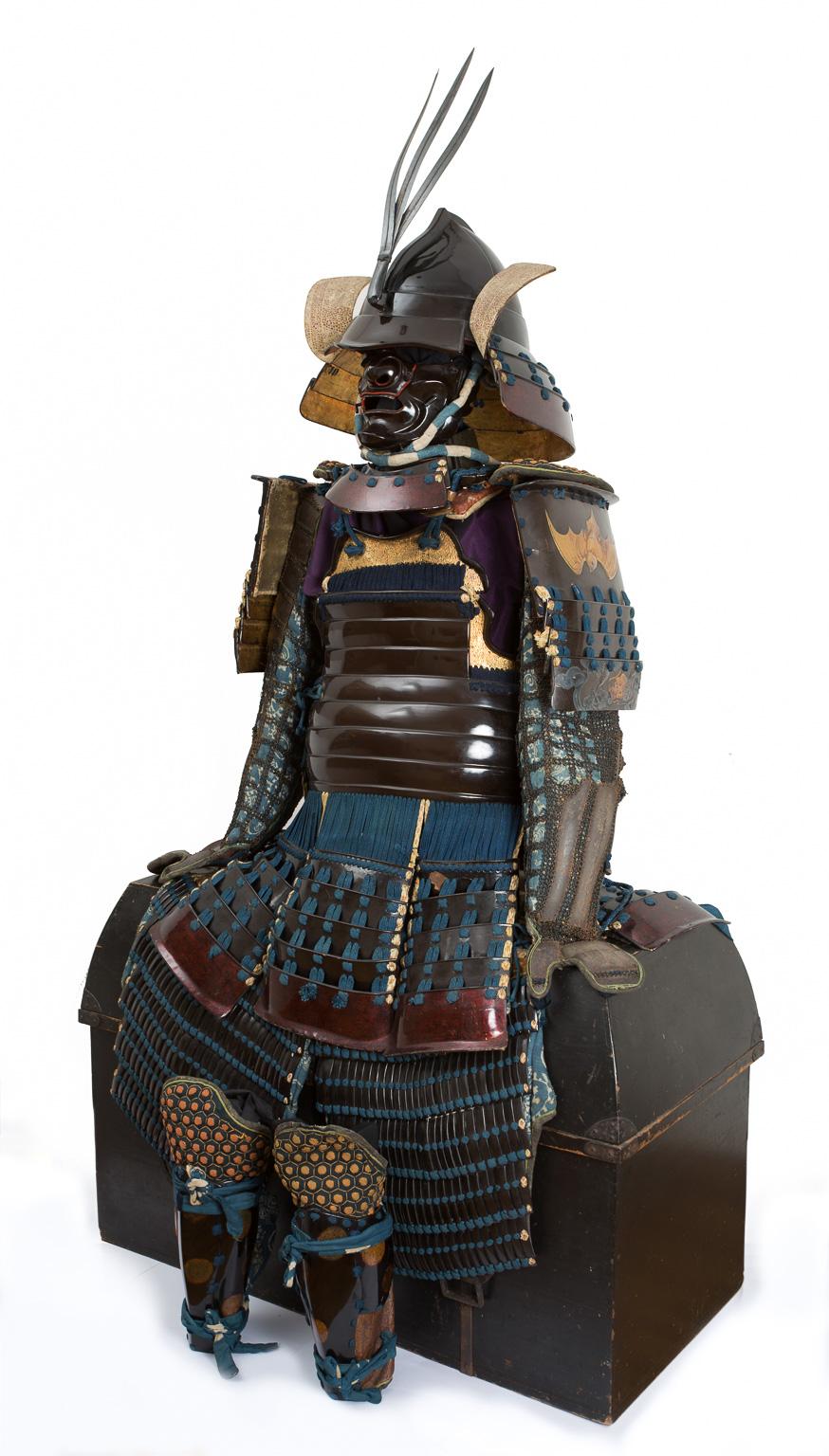 Iron Lacquered Leather Japanese Samurai Armor, 19th Century For Sale