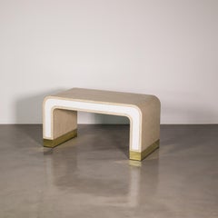Lacquered Linen and Bronze Coffee Table by Costantini, Cascata 'In Stock'