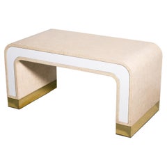  Lacquered Linen and Bronze Coffee Table by Costantini, Cascata 'In Stock'
