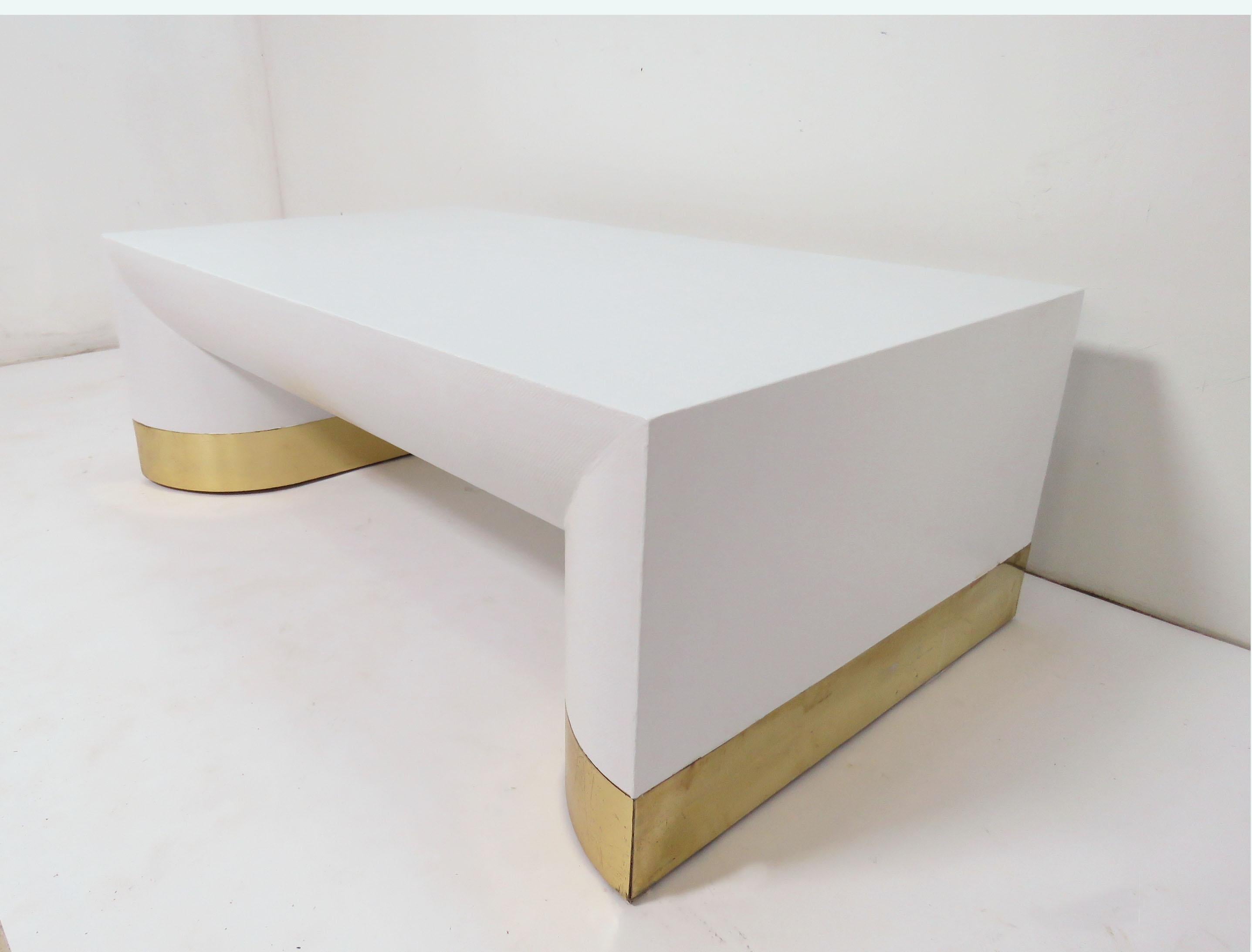 Mid-Century Modern Lacquered Linen Jay Spectre for Century Furniture Coffee Table, circa 1970s