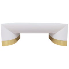 Lacquered Linen Jay Spectre for Century Furniture Coffee Table, circa 1970s