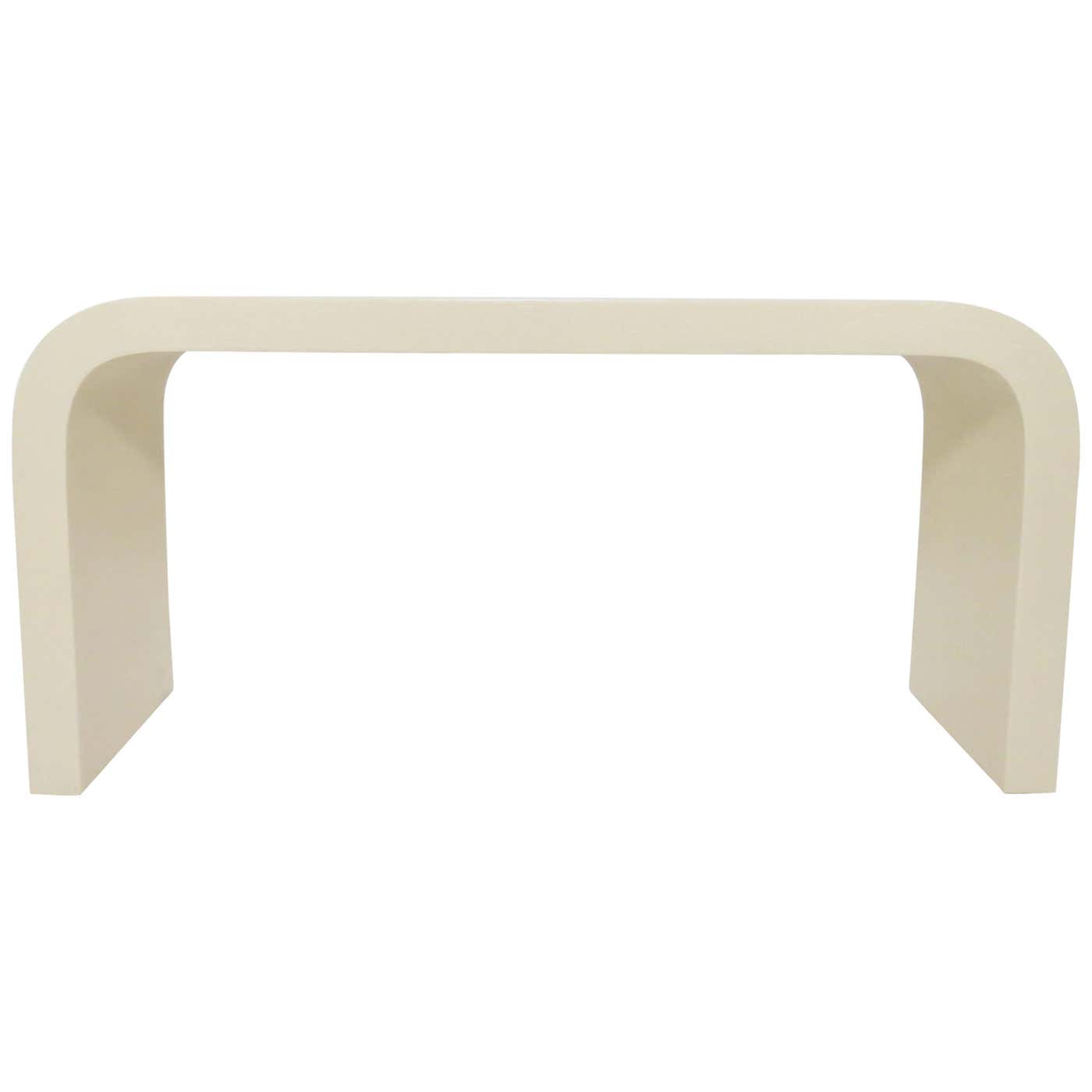 Lacquered Linen Wrapped Waterfall Console Table, circa 1970s at 1stDibs ...