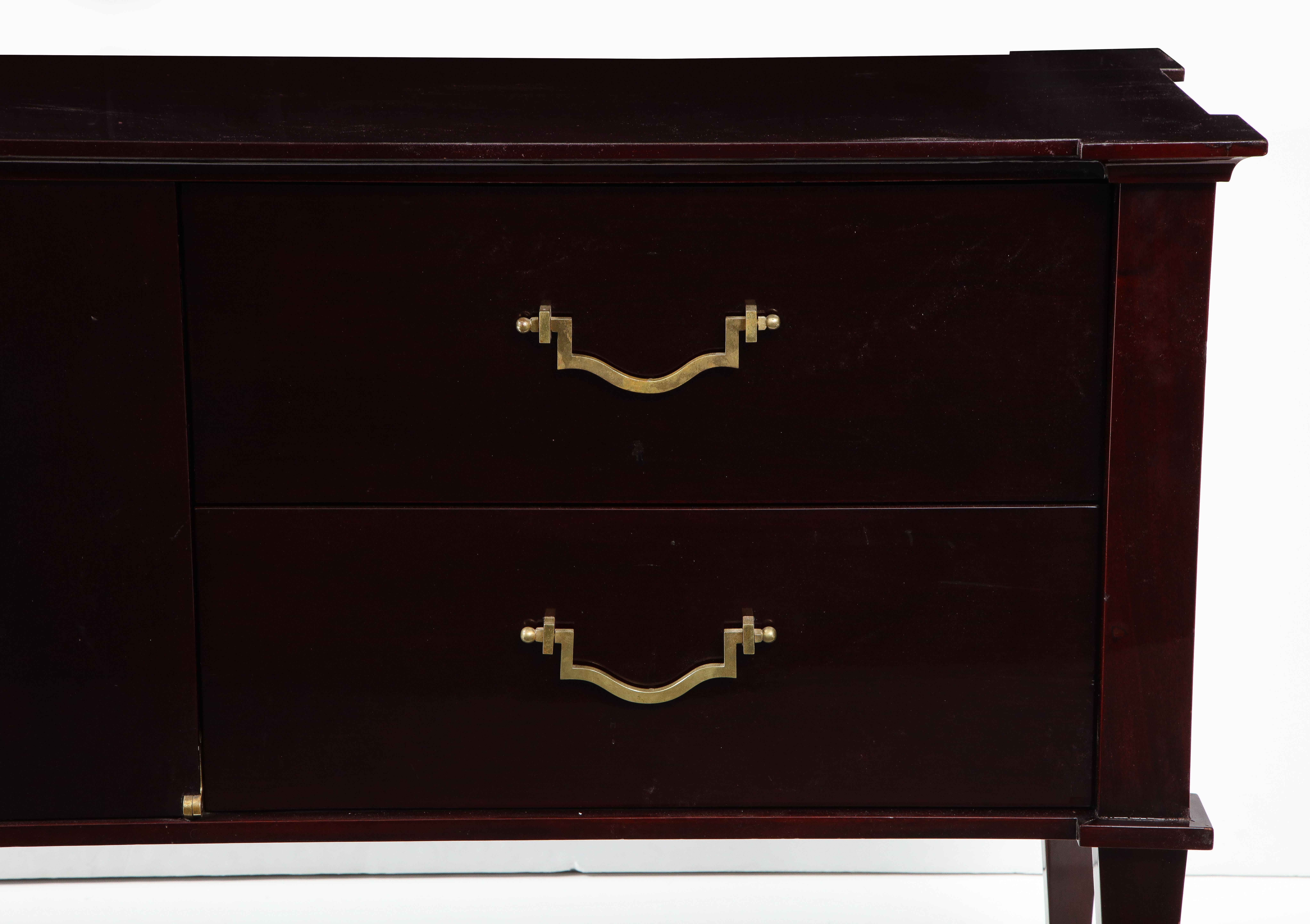 Mexican Lacquered Mahogany Cabinet by Roberto & Mito Block For Sale