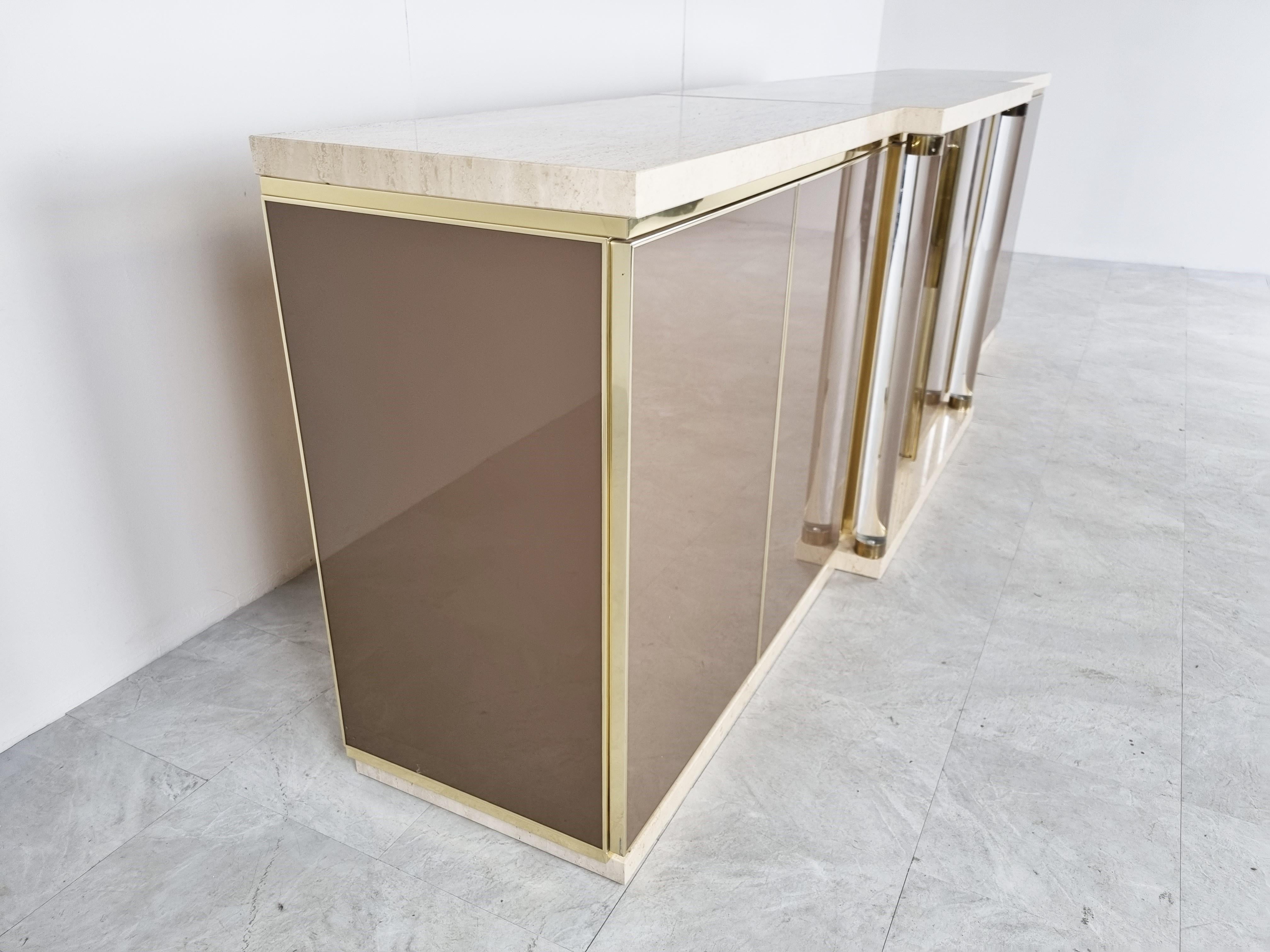 Brass Lacquered Maison Jansen Sideboard, 1970s