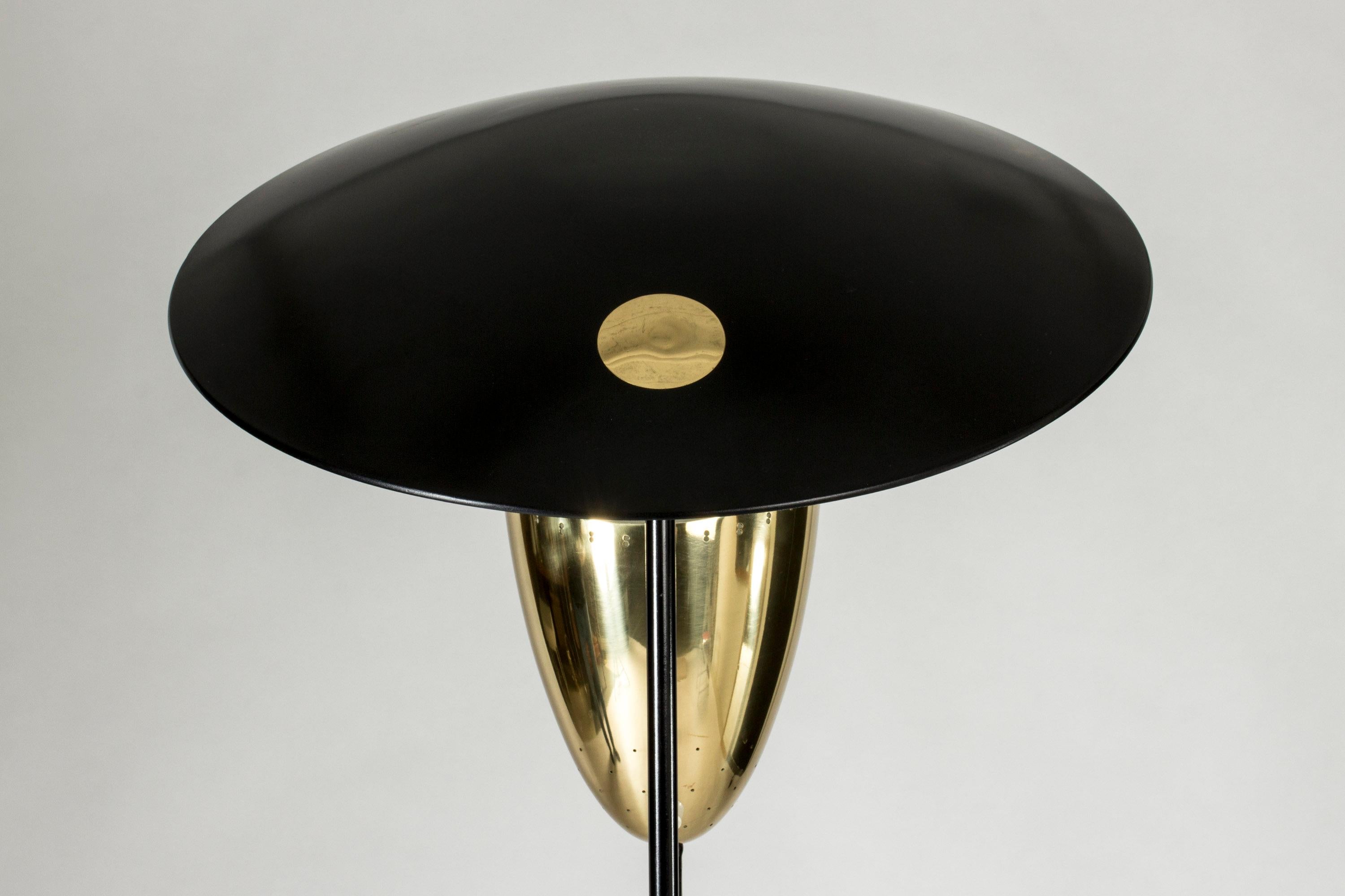Lacquered Metal and Brass Floor Lamp by Svend Aage Holm Sørensen, Denmark For Sale 4
