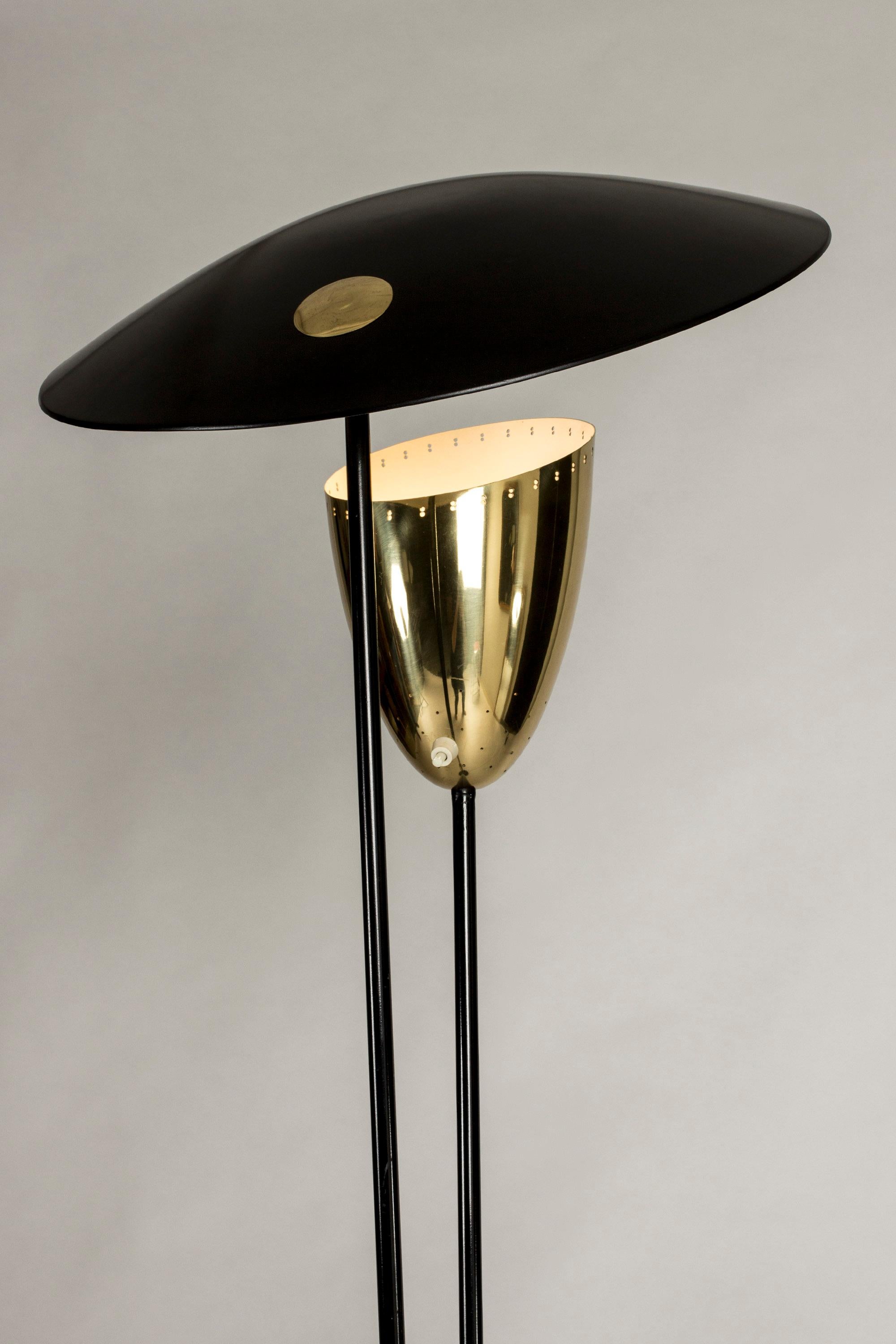 Lacquered Metal and Brass Floor Lamp by Svend Aage Holm Sørensen, Denmark For Sale 5
