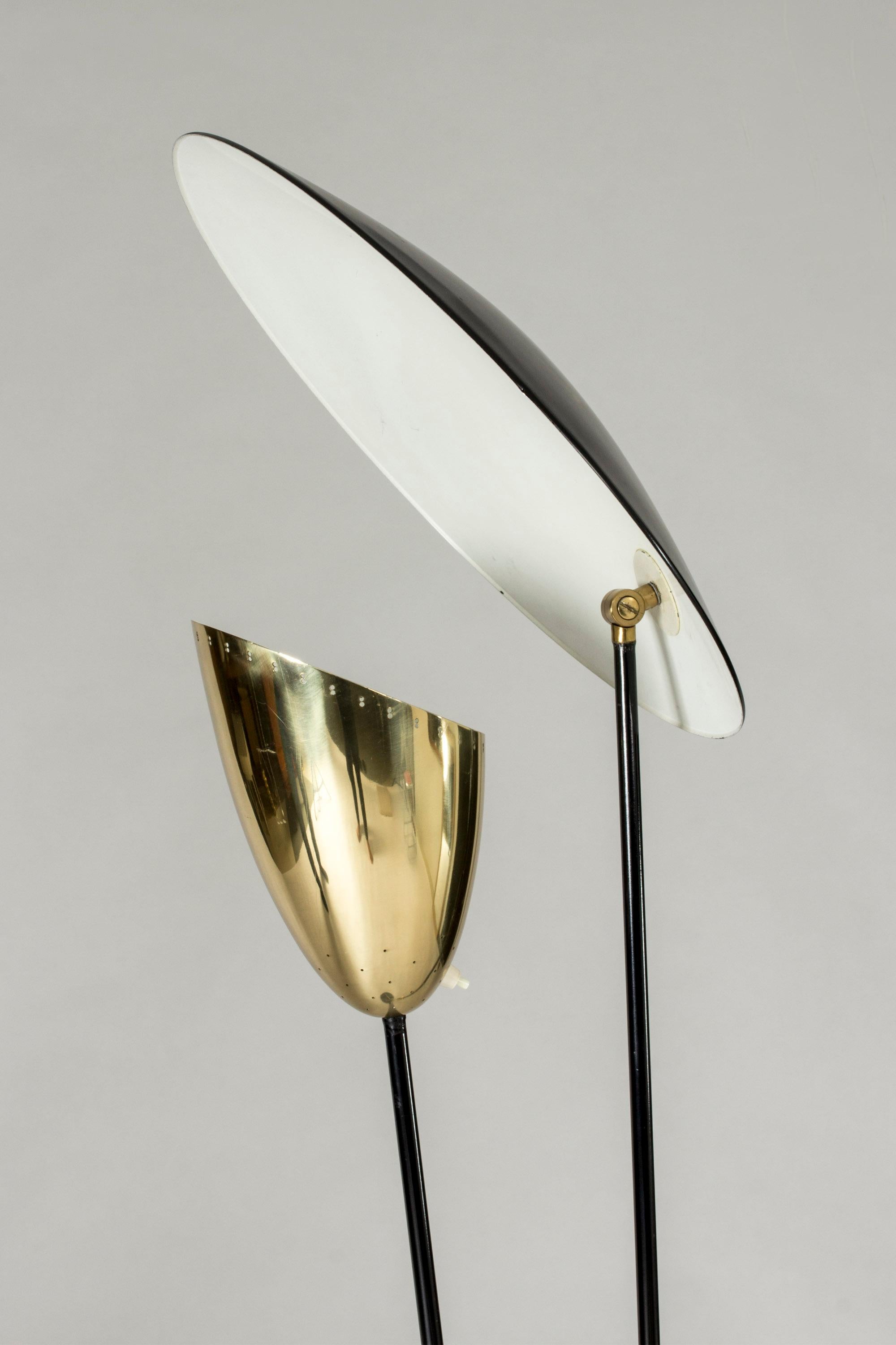 Lacquered Metal and Brass Floor Lamp by Svend Aage Holm Sørensen, Denmark For Sale 1