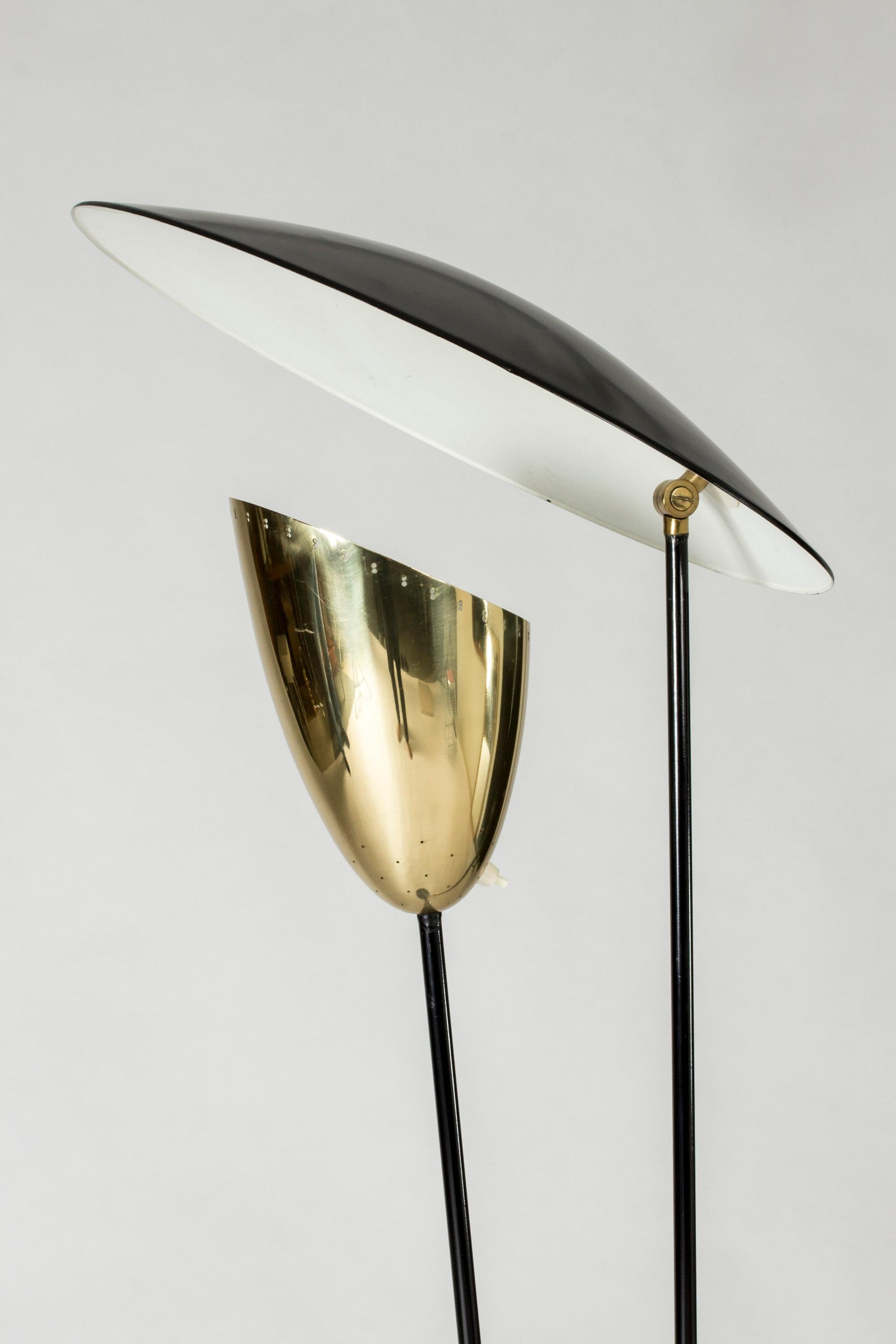 Lacquered Metal and Brass Floor Lamp by Svend Aage Holm Sørensen, Denmark For Sale 2