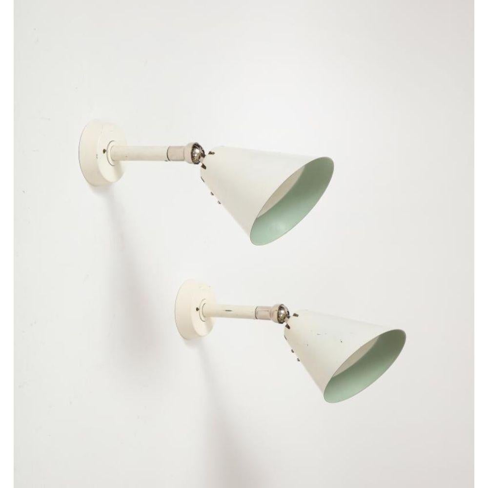 Modern Lacquered Metal and Chrome Wall Sconce, circa 1960 For Sale