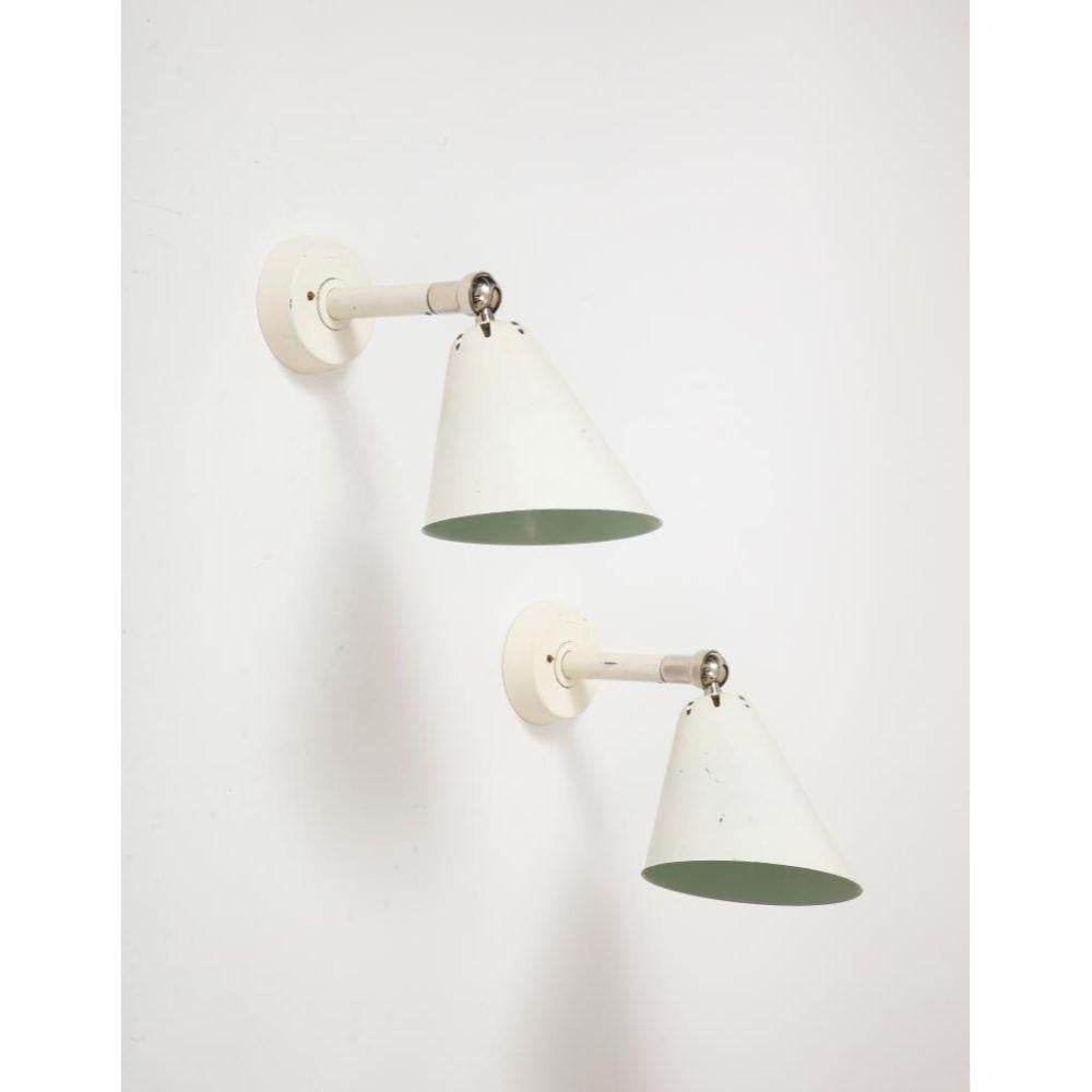 20th Century Lacquered Metal and Chrome Wall Sconce, circa 1960 For Sale