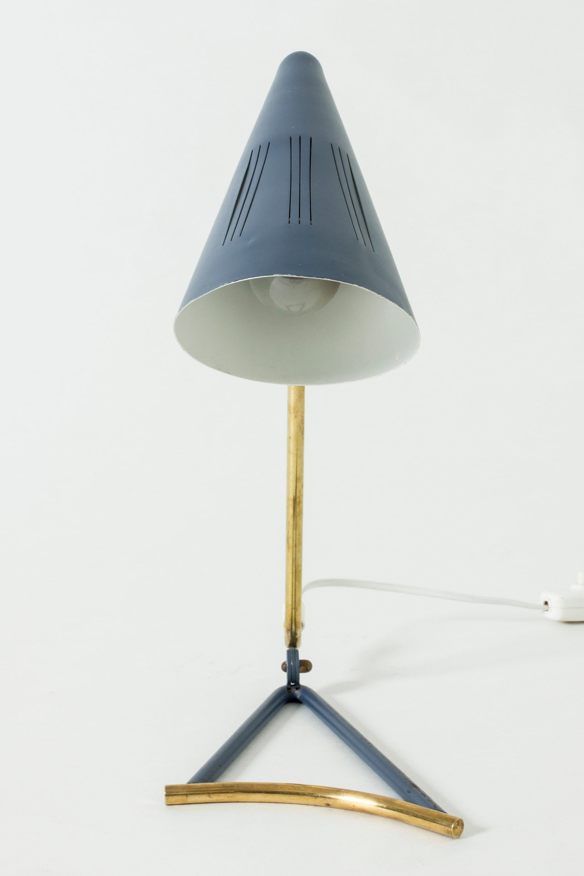 Scandinavian Modern Lacquered Metal Table Lamp by Knud Joos for Lyfa, Denmark, 1950s