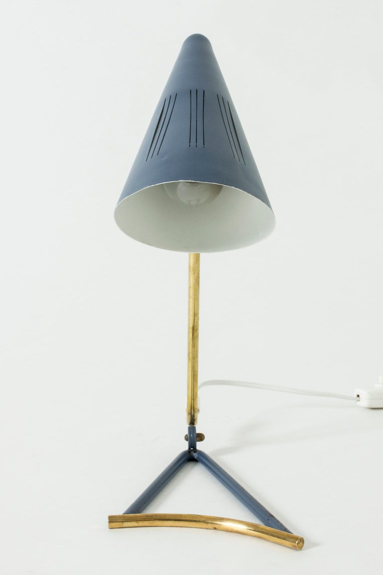 Scandinavian Modern Lacquered Metal Table Lamp by Knud Joos for Lyfa, Denmark, 1950s For Sale
