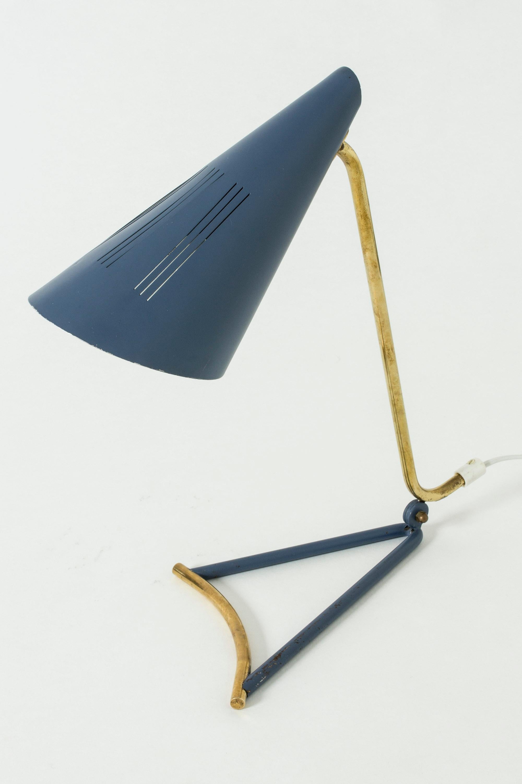 Mid-20th Century Lacquered Metal Table Lamp by Knud Joos for Lyfa, Denmark, 1950s