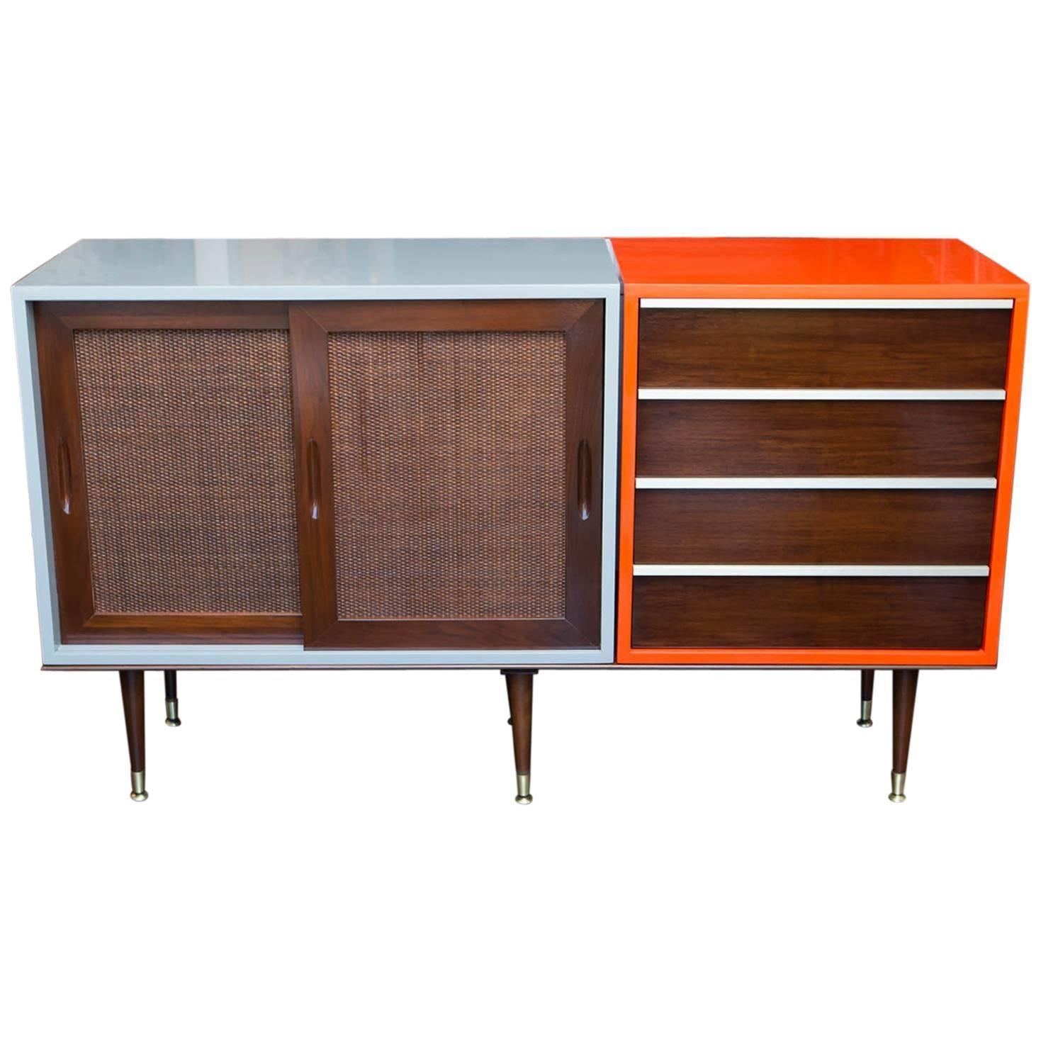 Lacquered Midcentury Three-Piece Server/Sideboard Set