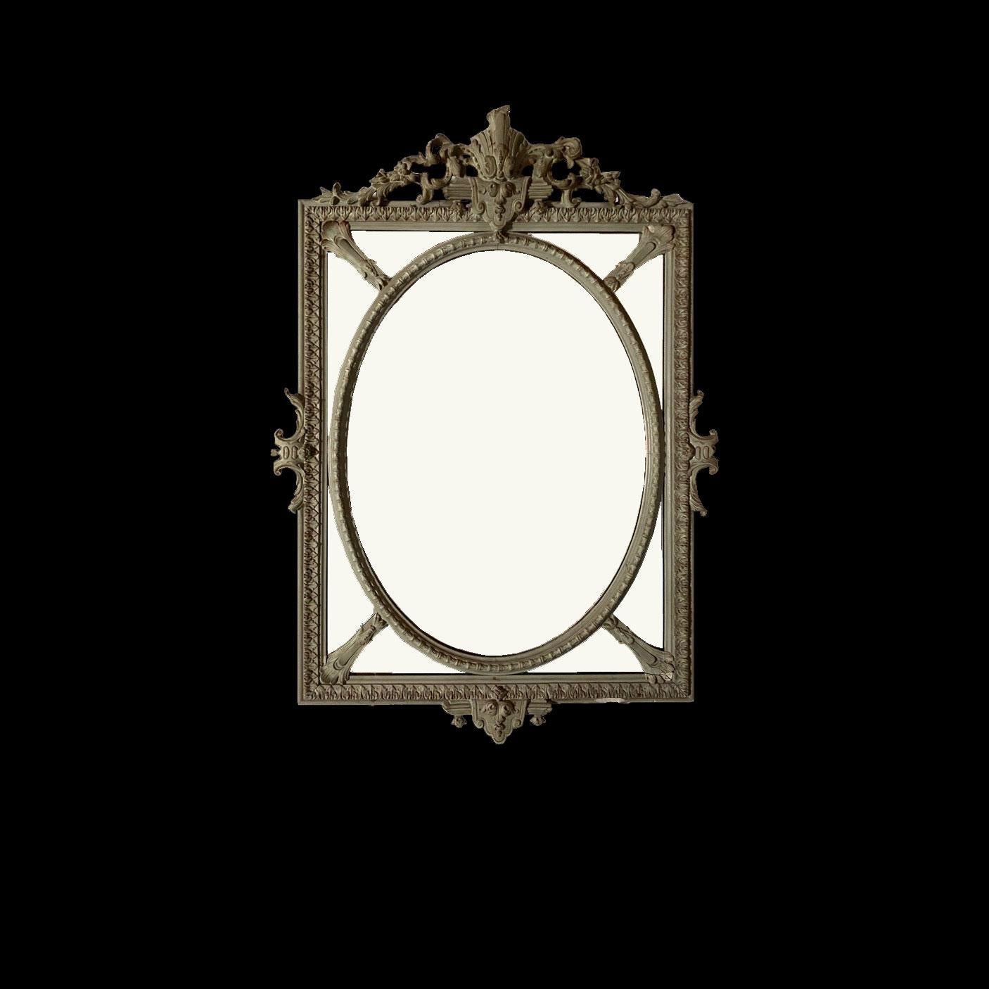 French Lacquered mirror Louis XV style Napoleon3 period For Sale