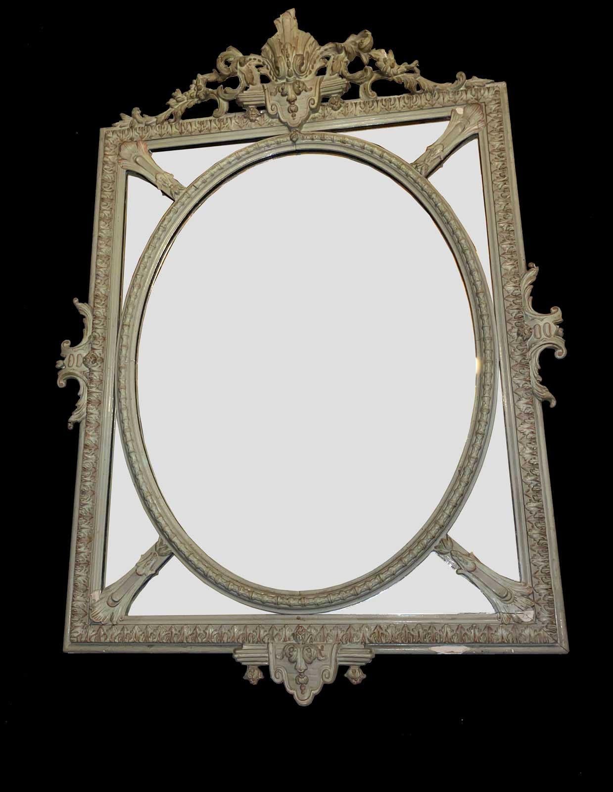 Lacquered mirror Louis XV style Napoleon3 period In Good Condition For Sale In Grenoble, FR