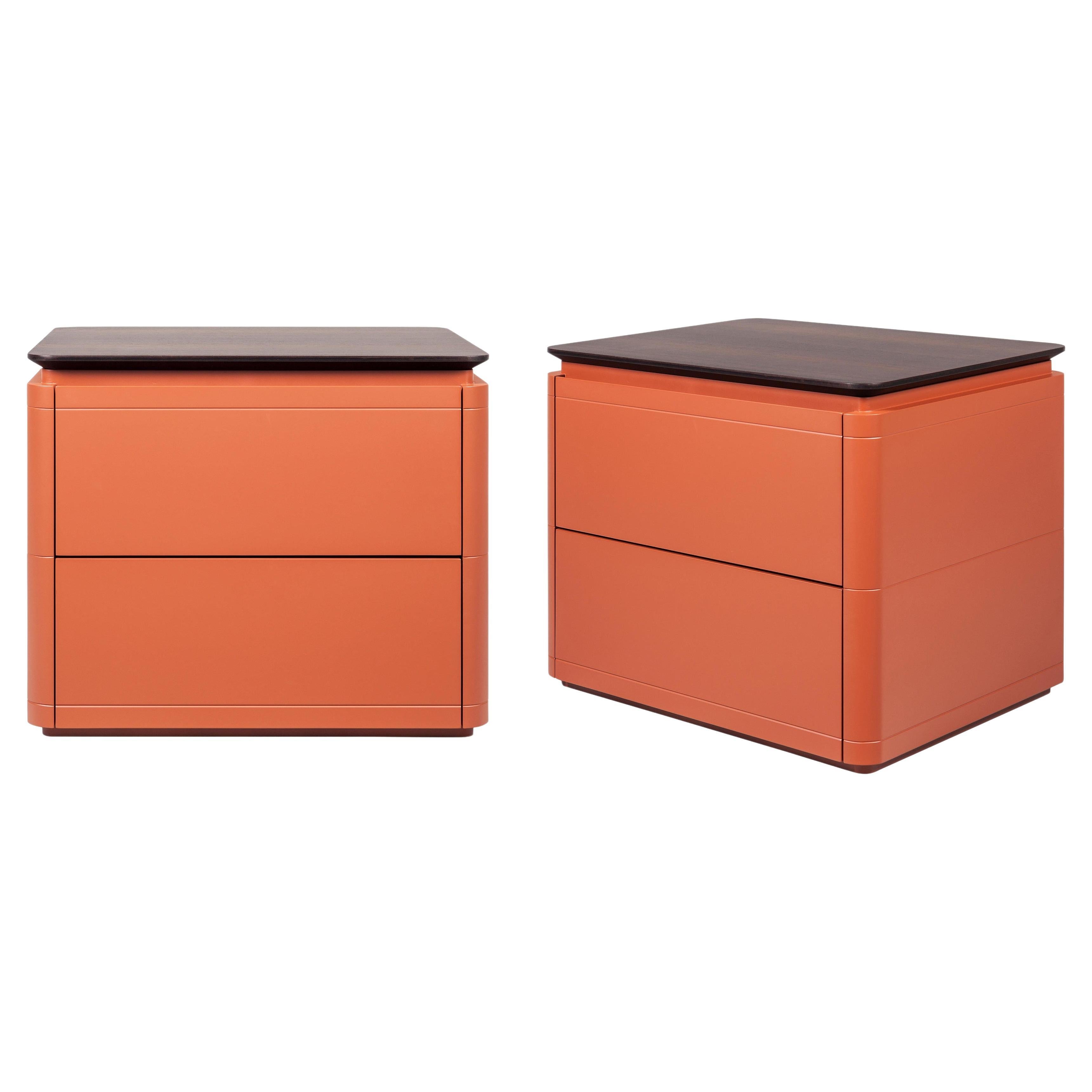 Lacquered Nightstand In Custom RAL Colors, Set of 2