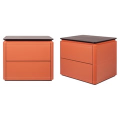 Table de nuit laquée dans des couleurs RAL personnalisées, lot de 2