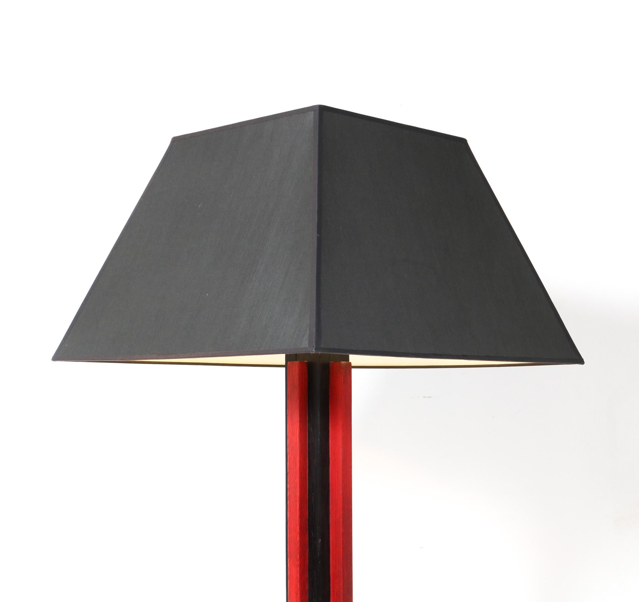 Lacquered Oak Art Deco Modernist Floor Lamp by Cor Alons, 1920s For Sale 2