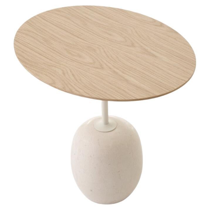 Table d'appoint Lato Ln9 en chêne et marbre laqué avec plateau ovale, par L. Nichetto pour &Tradition
