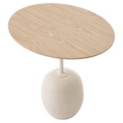 Lacquered Oak/Marble Oval Top Lato Ln9 Side Table by L. Nichetto for &Tradition