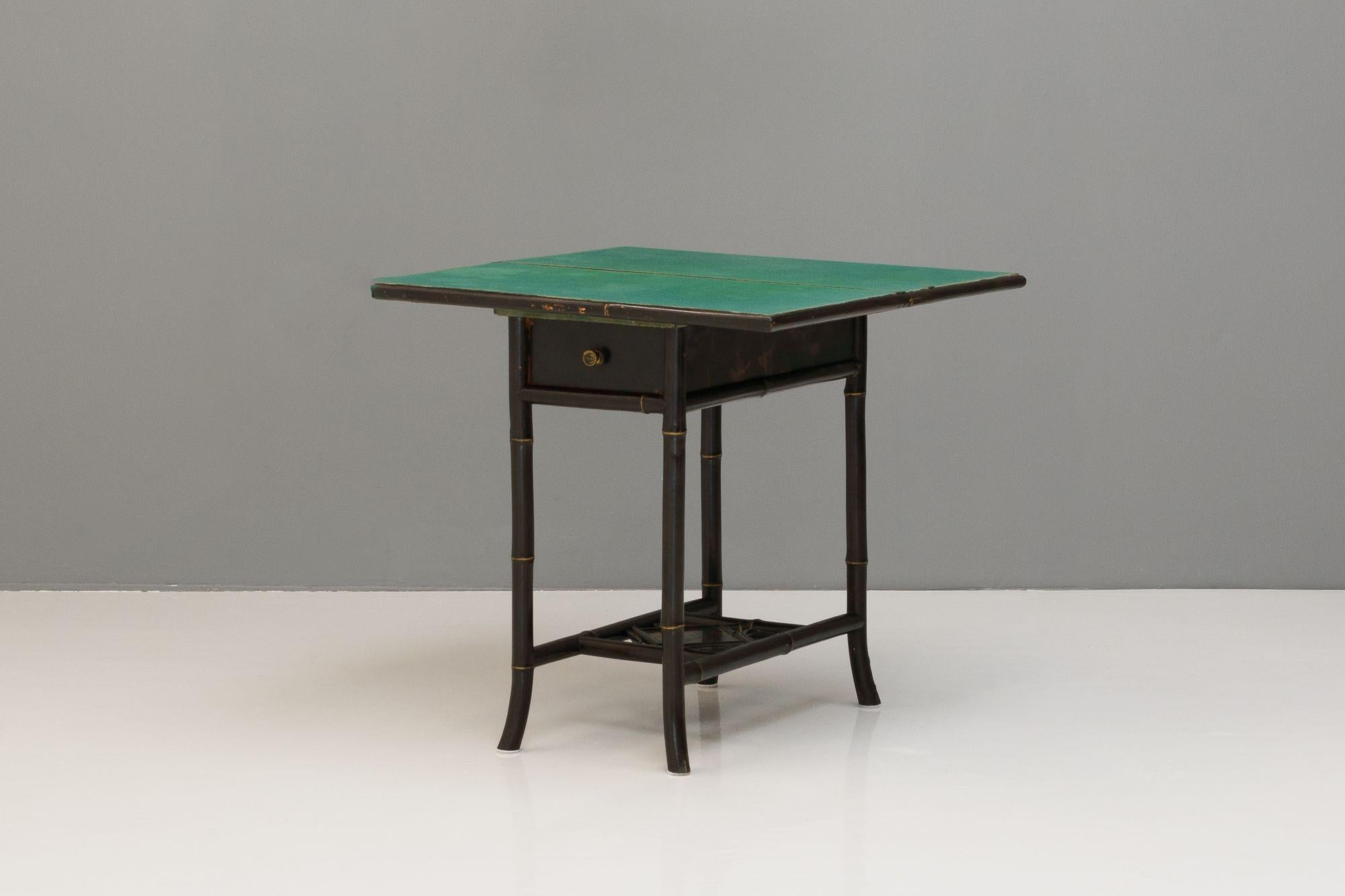 Chinoiserie Lacquered Occasional Card Table For Sale