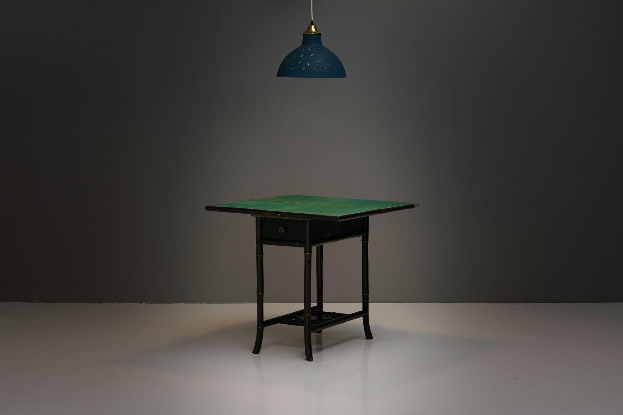 British Lacquered Occasional Card Table For Sale