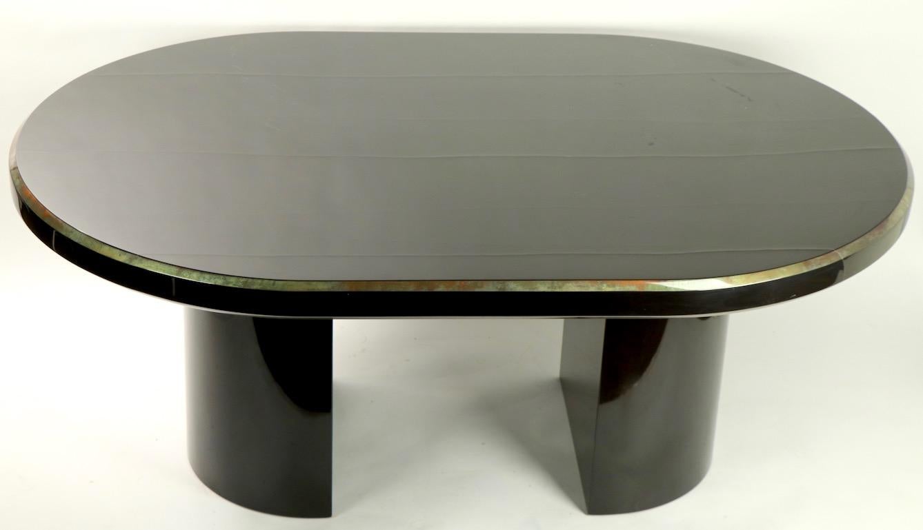 Lacquered Oval Dining Table in the Style of Karl Springer 7