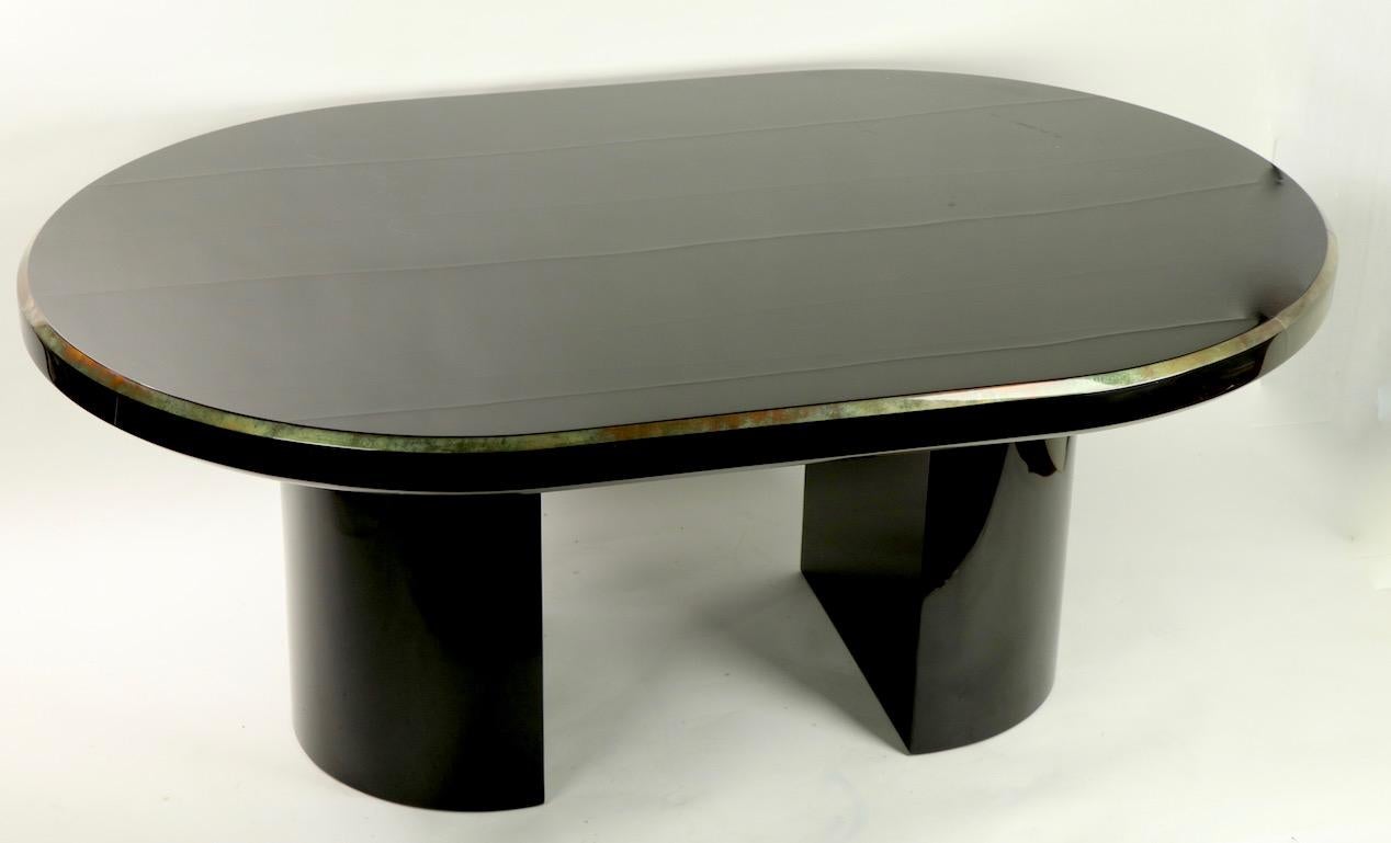 Lacquered Oval Dining Table in the Style of Karl Springer 8