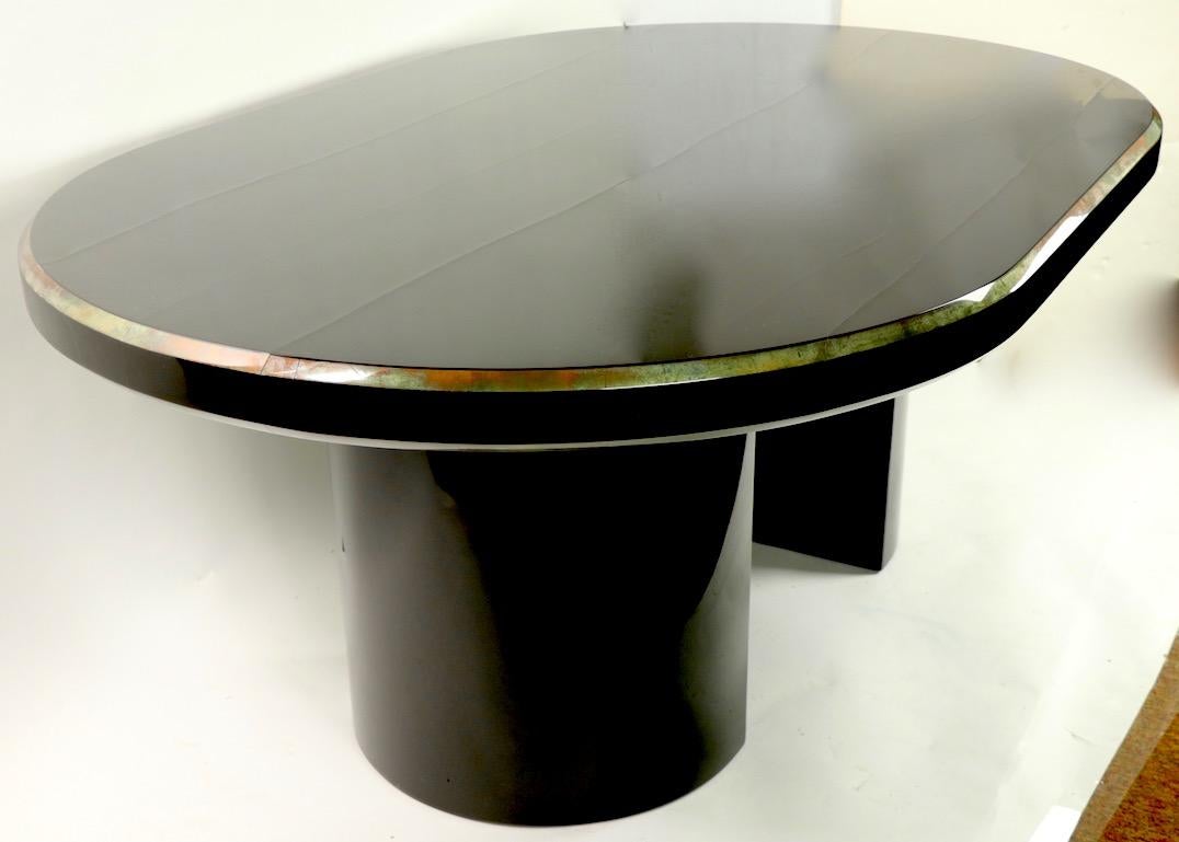 Lacquered Oval Dining Table in the Style of Karl Springer 10