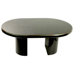 Lacquered Oval Dining Table in the Style of Karl Springer