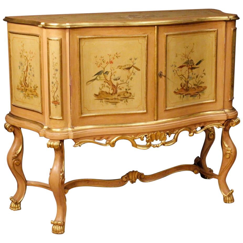 Lacquered, Painted and Gilded Venetian Sideboard For Sale